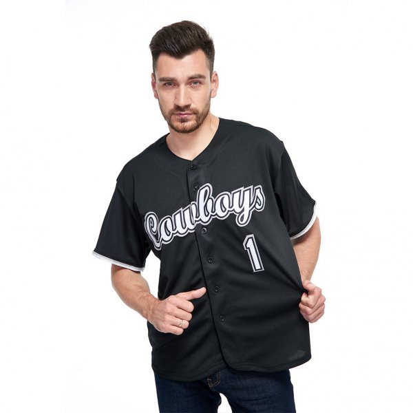 Men's Custom Black White-Gray Baseball Jersey