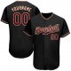 Kid's Custom Black Crimson-Khaki Authentic Baseball Jersey