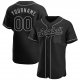 Men's Custom Black Black-Gray Authentic Baseball Jersey