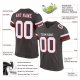 Men's Custom Pewter White-Red Mesh Authentic Football Jersey