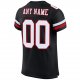 Kid's Custom Black White-Red Mesh Authentic Football Jersey