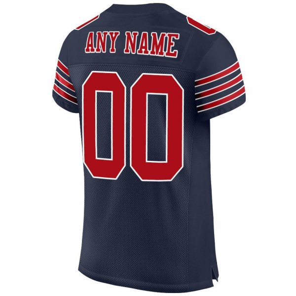 Preschool Custom Navy Red-White Mesh Authentic Football Jersey