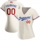 Women's Custom Cream Red-Royal Authentic American Flag Fashion Baseball Jersey