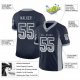 Women's Custom Navy Light Gray-White Mesh Drift Fashion Football Jersey