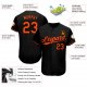 Men's Custom Black Orange Baseball Jersey