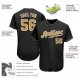 Kid's Custom Black Old Gold-White Authentic Baseball Jersey