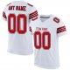 Women's Custom White Red-Black Mesh Authentic Football Jersey