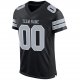 Kid's Custom Black Silver-White Mesh Authentic Football Jersey