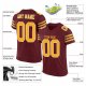 Kid's Custom Burgundy Gold-White Mesh Authentic Football Jersey