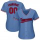 Men's Custom Light Blue Red-Navy Baseball Jersey