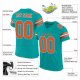 Men's Custom Aqua Orange-White Mesh Authentic Football Jersey