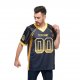 Youth Custom Black Gold-White Mesh Drift Fashion Football Jersey