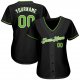 Kid's Custom Black Neon Green-White Authentic Baseball Jersey